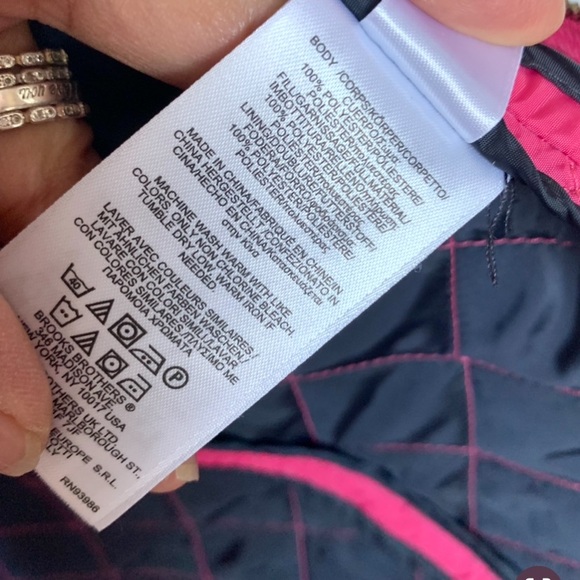 NWT Brooks Brothers Pink Quilted Jacket sz 0 XS / SM - Picture 13 of 15